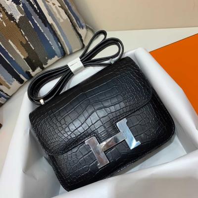wholesale quality hermes constance 19 matte niloticus crocodile 89 noir phw